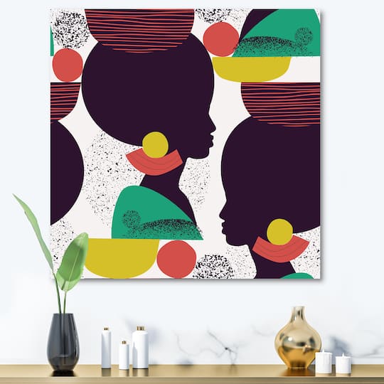Designart - Ethnic Geometric Silhouette of African American III
